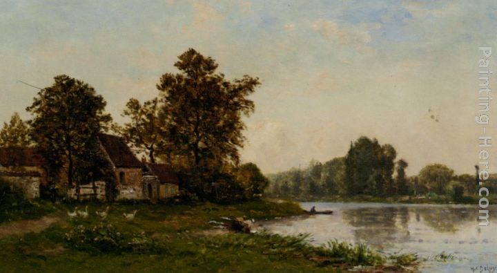 Hippolyte Camille Delpy Washerwomen by the River